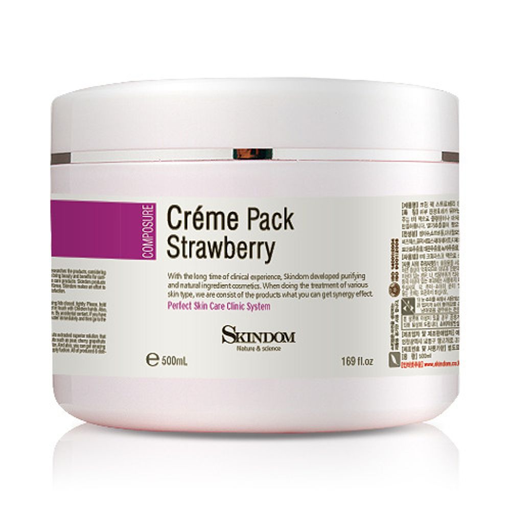 [Skindom] Cream Pack Strawberry (Firmness) 500ml_Elasticity Care, Clear Skin, Moisturizing Charge, Free Radical Suppression, Collagen Synthesis_Made in Korea